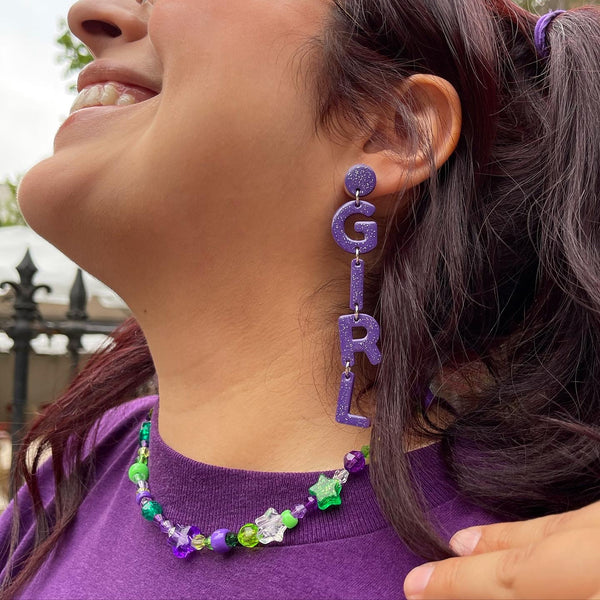 Purple Cool Girl Earrings